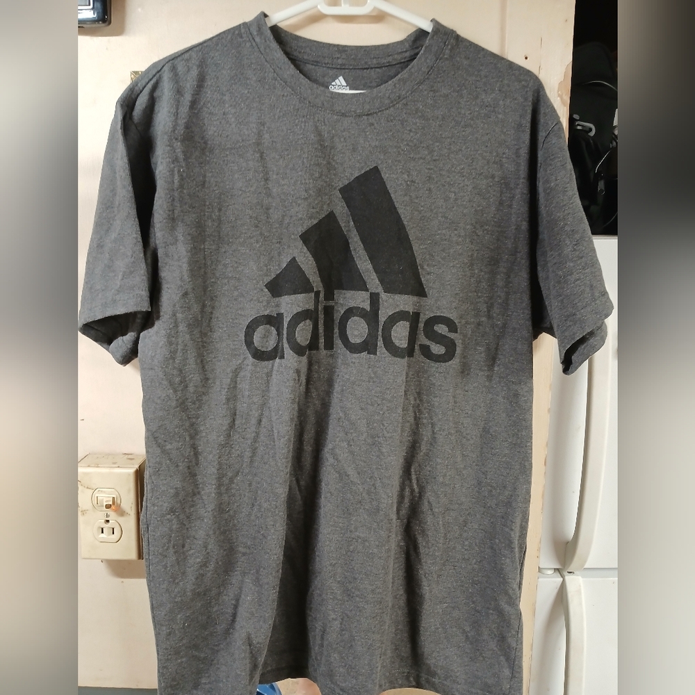 Adidas Men's Charcoal Tee with Black Logo